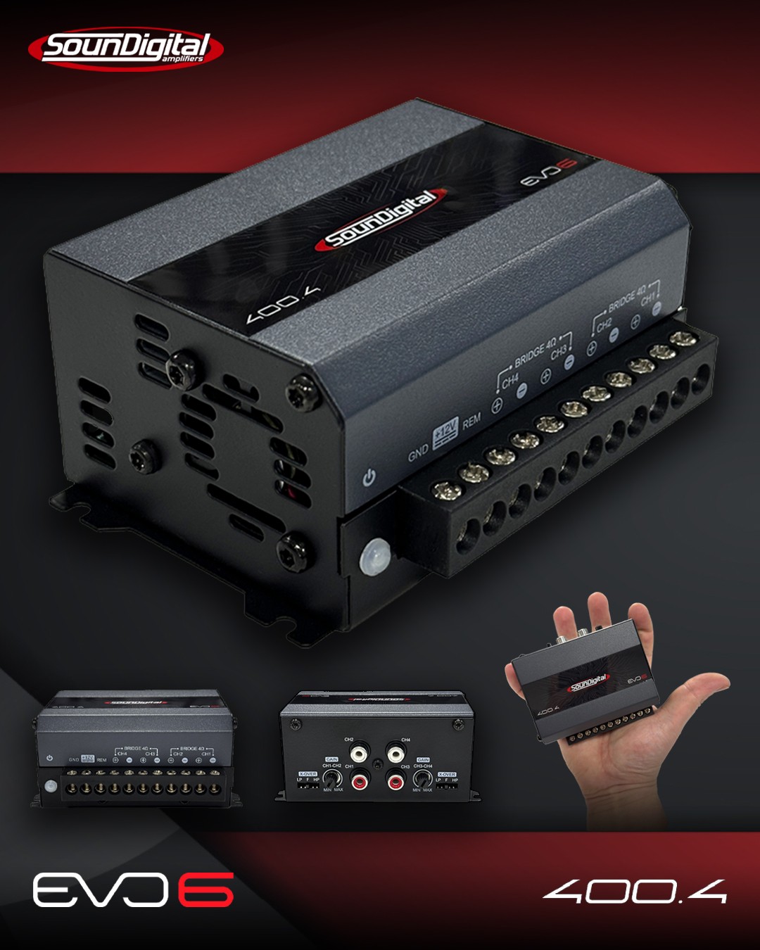 SD Evo6 400.4 4チャンネルアンプ カーオーディオアンプ 4ch